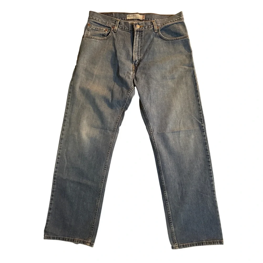 Levis 559 Relaxed Straight Jeans Mens 34x32 Blue Red Tab Y2K Denim